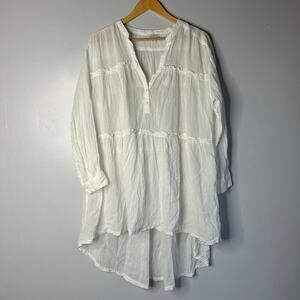 Sundance Sheer Tunic Top Women’s Medium Oversized Lagenlook Boho Chic Resort